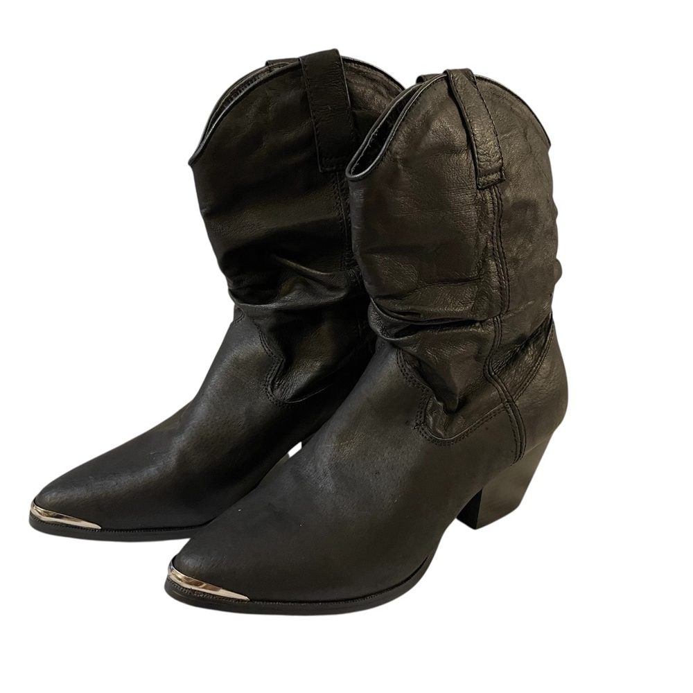 dingo Black Western Mid-Calf Heeled Boots